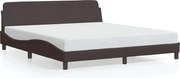 vidaXL Cadru de pat, Dover, maro închis, 180x200 cm, textil