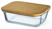 Caserola din sticla termorezistenta yena 0,85L SIMAX 7626/LB, rectangular, cu capac bambus