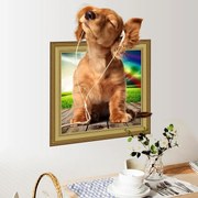 Sticker perete Here I am 3D Puppy 50x40cm