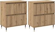 vidaXL Dulap de depozitare 2 pcs Stejar Artizanal 60 x 35 x 70 cm