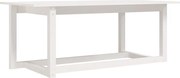 vidaXL Măsuță de cafea, alb, 110x55x45 cm, lemn masiv de pin