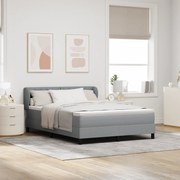 vidaXL Pat boxspring cu saltea Gri deschis 140 x 200 cm țesătură