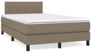 vidaXL Pat box spring cu saltea, taupe, 120x190 cm material textil