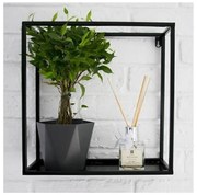 Poliță de perete neagră 35x35 cm