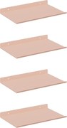 vidaXL Raft suspendat Pe perete 4 pcs Roz 30 x 18 x 2,5 cm Oțel