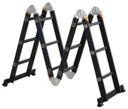 DURHAND Scară Pliabilă din Aluminiu, Multifuncțională pentru Interior și Exterior, Compactă 370x61x11 cm, Ușor de Folosit | Aosom Romania