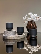 Pahar Black Beauty Novum (Negru Carbon Mat - Alb Mat interior) Gresie Ceramica Glazurata Manual