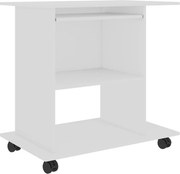 vidaXL Birou de calculator, alb, 80x50x75 cm, lemn prelucrat