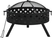 vidaXL Vatră de foc cu vătrai, 58 cm, oțel, XXL