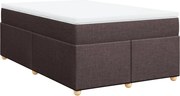 vidaXL Pat box spring cu saltea, maro închis, 120x200 cm, textil