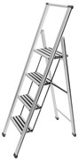 Scară din aluminiu, cu 4 trepte, WENKO, gri