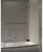 Paravan de cada batant Inter Ceramic 126x140 cm sticla opaca 5 mm profil crom lucios dreapta