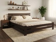 Pat inalt Paris, nuc 160x200 cm Saltele: Fara saltea, Somiera pat: Cu lamele drepte