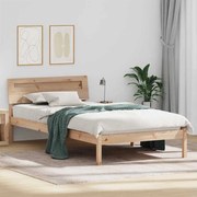 vidaXL Cadru de pat cu headboard Maro 75 x 190 cm Lemn masiv de pin