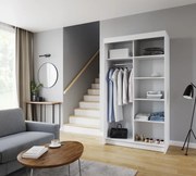 Dulap cu usi glisante, 120x60x216 cm, SHALVA 120. ADRK Furniture (Culoare: Alb / Alb)