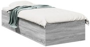 vidaXL Cadru de pat, gri sonoma, 90x200 cm, lemn prelucrat