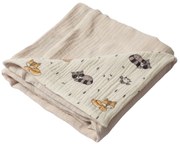 Paturica de vara cu doua fete din muselina 100x100 cm cm Kidizi Cuddly Buddies, bumbac 100%