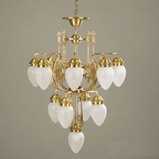 Candelabru cu 13 brate, elegant design LUX Budapest, bronz LU 1440/8+4+1 bronze/376 klar-matt OR