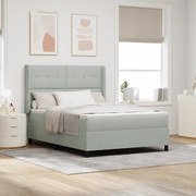 vidaXL Pat cu arcuri cu headboard Gri deschis 140 x 200 cm Catifea