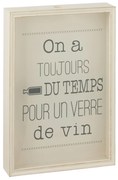 Decoratiune perete, Lemn, Alb, 50x35x8