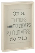 Decoratiune perete, Lemn, Alb, 50x35x8