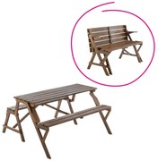 Masă/bancă de grădină, 2 în 1, maro, ZAGIR