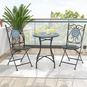 SEGAL204 - Set Masa si scaune pliante Mozaic gradina, terasa, balcon - Albastru