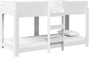 vidaXL Pat Etajat pentru Copii Alb 100 x 200 cm Lemn compozit