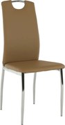 Scaun dining, piele ecologică bej/crom, ERVINA