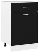 vidaXL Dulap inferior cu sertar “Lyon”, negru, 50x46x81,5 cm