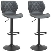 HOMCOM Scaun bar, inaltime reglabila, piele sintetica,Capacitate de sustinere120 kg, gri | Aosom Romania
