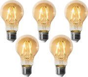 Set de 5 becuri LED E27 reglabile A60 aurii 3W 310 lm 2200K