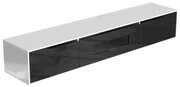 Mobilier TV lucios cu iluminare LED, design modern, 180×35×30 cm, Alb + Negru