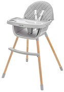 Scaun înalt Baby Mix Freja wooden, gri