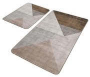 Covorașe de baie gri-maro 2 buc. din catifea 60x100 cm – Mila Home
