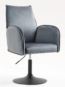 HR280N Scaun Grafit din Catifea cu Bază Neagră