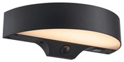 Aplica solara cu senzor de miscare, protectie IP44, Monay Round negru