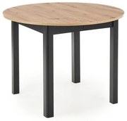 Masa extensibilă Ringo stejar/negru – L102-142xl102xh76 cm