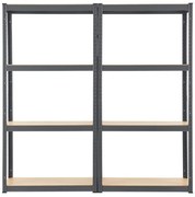 Juskys Set 2 rafturi - 160 x 80 x 40 cm - gri