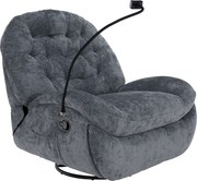 Scaun pivotant de lux, cu balansare, gri, DELMOR