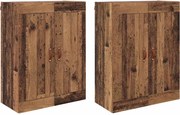 vidaXL Cabinet suspendat Pe perete 2 pcs Lemn vechi 69,5 x 34 x 90 cm