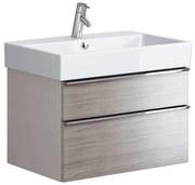 Mobilier suspendat Opoczno, Metropolitan, pentru lavoar, cu doua sertare, 70 cm, front stejar + lateral cenusiu