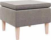 vidaXL Scaun cu picioare din lemn, gri taupe, material textil