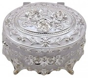 Caseta bijuterii sidefata BRIANNA, 9x6cm, Argintiu