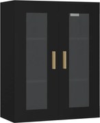 vidaXL Dulap de perete suspendat, negru, 69,5x34x90 cm