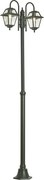 Felinar clasic de exterior verde închis 235cm 2 lumini IP44 - Berta