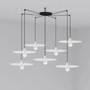 Lustra cu 7 Pendule design modern PLAT alb