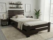 Pat de o persoana inalt Paris, nuc 90x200 cm Saltele: Cu saltele Coco Maxi 20 cm, Somiera pat: Cu lamele drepte