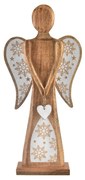 InDecor Înger de Crăciun din lemn de mango Alb, 30x 7 x 60 cm