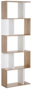 HOMCOM Bibliotecă de Perete Modernă cu 5 Rafturi, Design Vertical din Lemn, 60x24x184.5 cm, Alb | Aosom România
